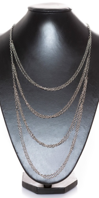 Trendy halsketting / rug chain zilver